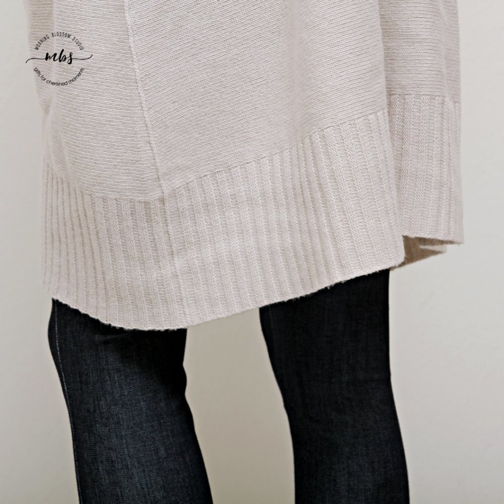 Stefanel V Neck Long Sleeve Wool Blend Oversized Sweater Dress - Picture 7 of 11
